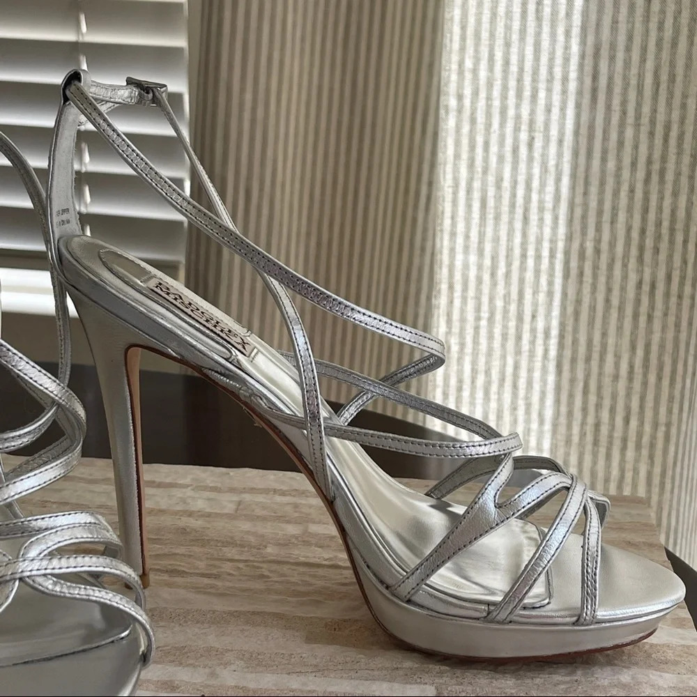 Badgley Mischka Platform Heels in Sexy Silver